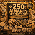 250 Aimants et Porte-clés d’Animaux de Compagnie
