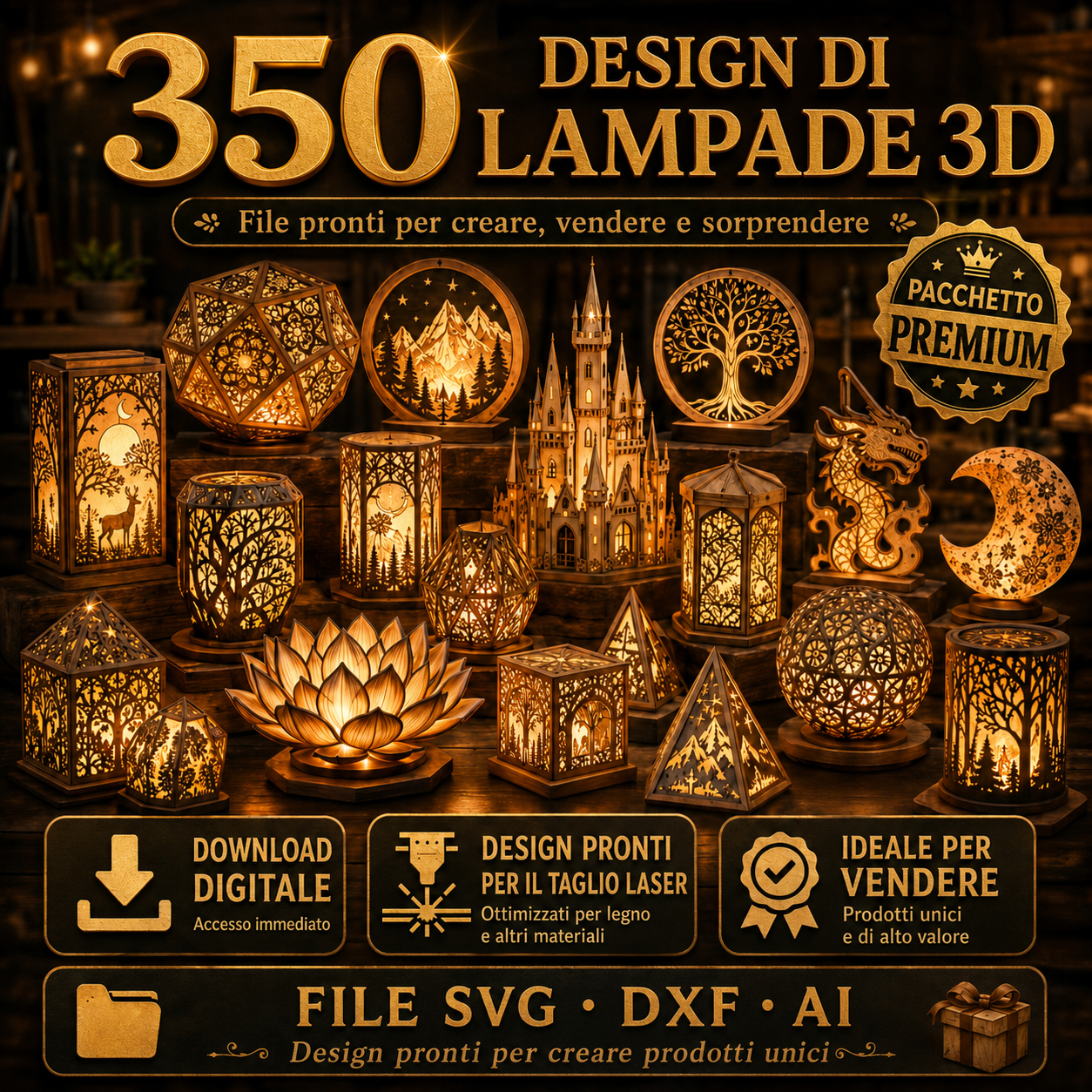 💡350 Lampes 3D